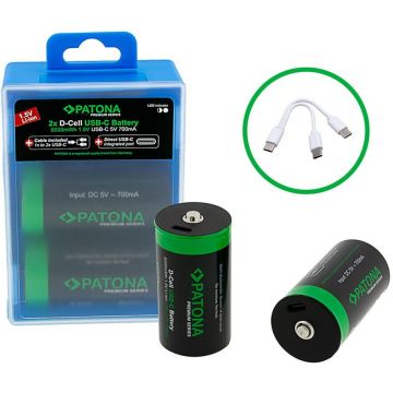Patona Acumulator Patona Premium LR20 cu incarcare USB-C - 1412