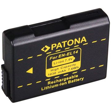 Patona Acumulator replace Patona EN-EL14 EN EL14 ENEL14 1030mAh pentru Nikon CoolPix-191622