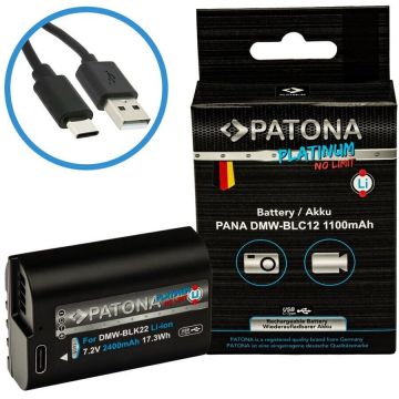 Patona Acumulator replace Patona Platinum DMW-BLC12 1100mAh pentru Panasonic FZ2000 FZ300 GX8 G81 GH2 -1402