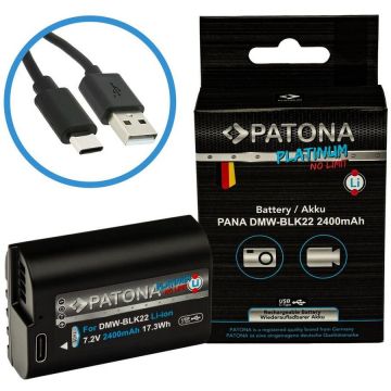 Patona Acumulator replace Patona Platinum DMW-BLK22 2400mAh pentru Panasonic S5, G9, GH5, GH5S-1401
