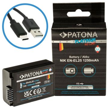 Patona Acumulator replace Patona Platinum EN-EL25 1250mAh pentru Nikon Zfc Nikon Z50 Nikon Z30