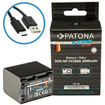 Patona Acumulator replace Patona Platinum NP-FV100 3090mAh pentru Sony FDR-AX40 FDR-AX45-1395