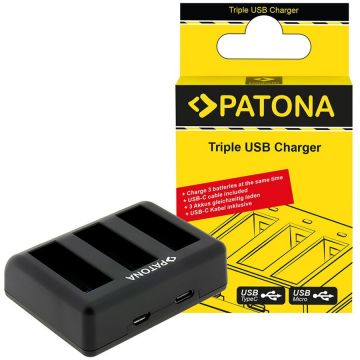 Patona Incarcator triplu PATONA pentru DJI Osmo Action 3, DJI Osmo Action 4 - 1422