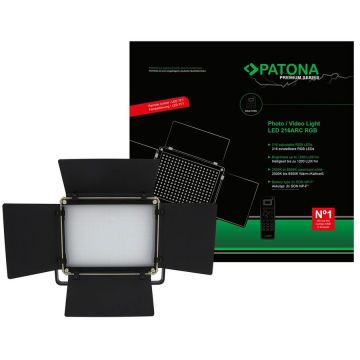 Patona Lampa foto-video PATONA Premium cu 216 LED-uri WW/RGB si temperatura reglabila cu telecomanda -4288