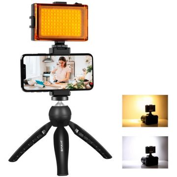Puluz Kit transmisie live Suport trepied Puluz + lampa LED + clema pentru telefon PKT3131B