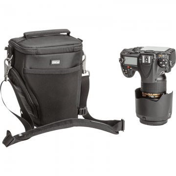THINK TANK Husa Unica toc digital Think Tank 20 V2, pentru DSLR-uri standard, 24-70 f/2.8 cu parasolar în poziție de fotografiere sau 70-200 mm f/2.8 cu parasolar inversat, Negru