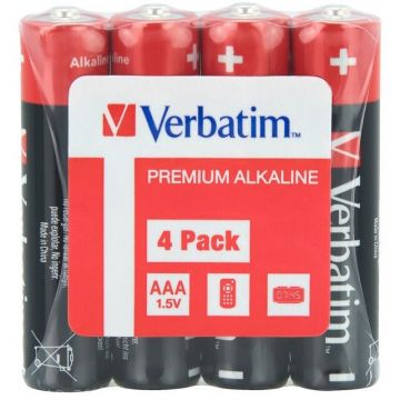 Verbatim BATERIE VERBATIM  AAA (R3), 1.5V alcalina,  4 buc., shrink wrap 49500