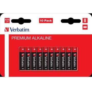 Verbatim Baterii Verbatim, Alkaline, AAA, 10 buc, 49874