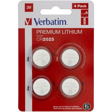 Verbatim Baterii Verbatim, Lithium, CR2025, 3V, 4buc, 49532