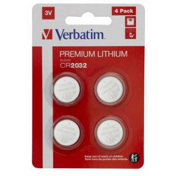Verbatim Baterii Verbatim, Lithium, CR2032, 3V, 4buc, 49533