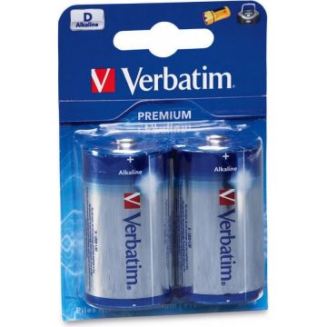Verbatim SET 2 BATERII TIP D ALCALINE, VERBATIM 49923  (R20)