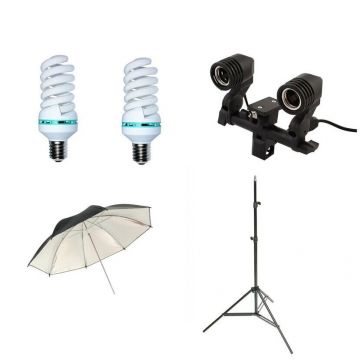 Generic Kit lumina continua foto-video 2 becuri si umbrela de reflexie 84cm
