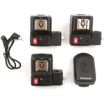 Generic Kit Trigger + 3 Receivere 4canale PT-04NE pentru Canon Nikon Pentax Olympus