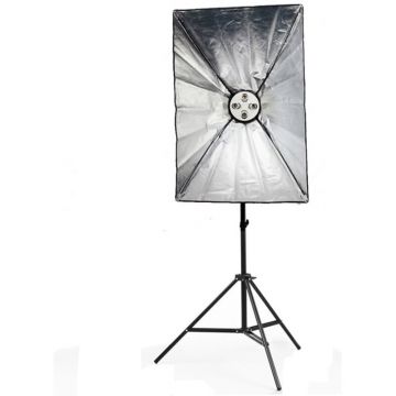 OEM Kit lumina continua foto video lampa cu 4 becuri+ softbox 60X90cm + stativ + 4 becuri