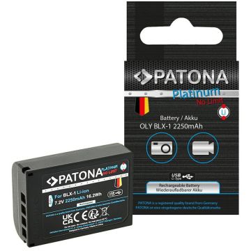 Patona Acumulator PATONA Platinum cu intrare USB-C pentru Olympus OM-1 OM1 BLX-1 BLX1 -1372