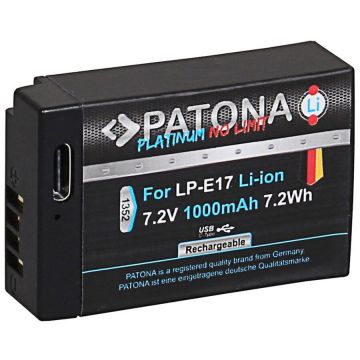 Patona Acumulator Patona Platinum LP-E17 1000mAh cu port incarcare USB Type C replace Canon - 1352