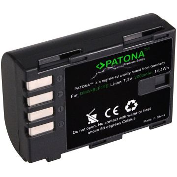Patona Acumulator Patona Premium DMW-BLF19 2000mAh replace Panasonic DMC-GH3 GH4 GH5-1225