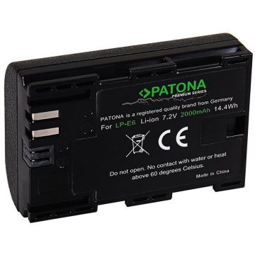 Patona Acumulator Patona Premium LP-E6 2000mAh compatibil Canon EOS 5D Mark II III IV 7D 60D 70D 80D 6D 5D-1212
