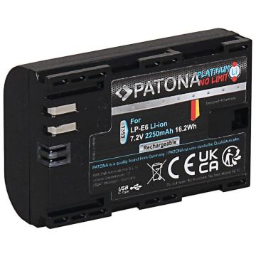 Patona Acumulator Patona Protect LP-E6 2250mAh compatibil Canon EOS 5D Mark II III IV 7D 60D 70D 80D 6D 5D