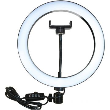 Puluz Lampa circulara pe usb 26cm cu suport telefon
