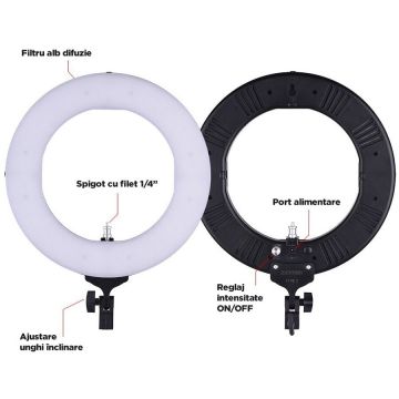 Zomei Lampa circulara Zomei 35cm cu suport telefon