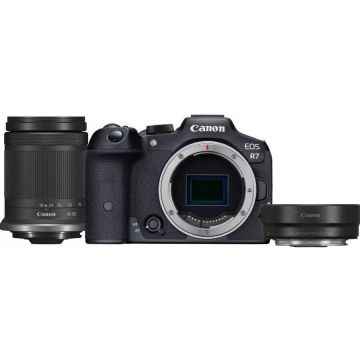 Canon Aparat Foto Mirrorless Canon EOS R7, 32.5 Mpx, Filmare 4k, Wi-Fi, Obiectiv RF-S 18-150mm, F/3.5 – 6.3, Negru