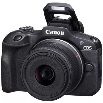 Canon Camera foto Canon EOS R100 + obiectiv RF-S, 24,1 MP, 18-45mm, F4.5-6.3 IS STM, Negru