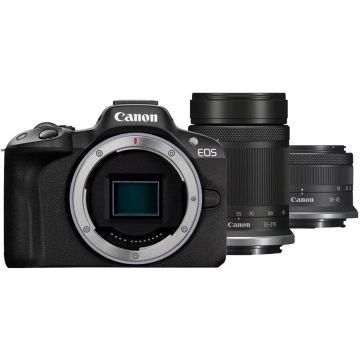 Canon Camera foto Canon EOS R50 + RF-S, 18-45mm, IS STM + RF-S, 55-210mm, IS STM, Negru