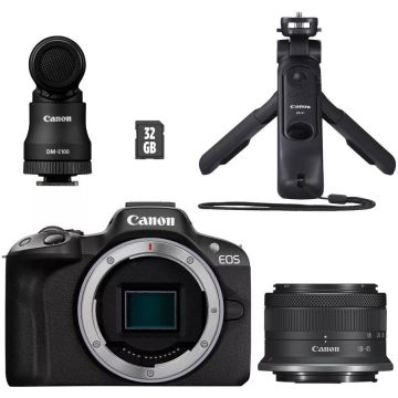 Canon Kit Canon EOS R50 + RF-S 18-45 IS STM Creator, 24,2 MP, Negru