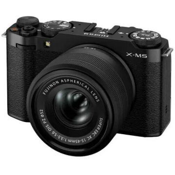 FUJIFILM Aparat foto Mirrorless Fujifilm X-M5, 26.1MP, 6K, Negru + Obiectiv XC 15-45mm