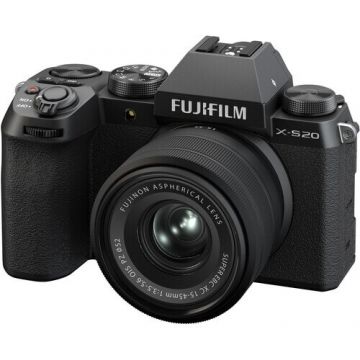 FUJIFILM Aparat foto Mirrorless Fujifilm X-S20, 26.1MP + Obiectiv XF 15-45mm, Negru