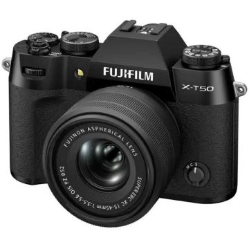 FUJIFILM Aparat Foto Mirrorless Fujifilm X-T50, 40.2 MB + Obiectiv XC 15-45mm, Silver