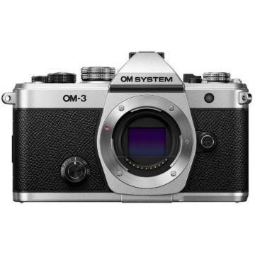 OLYMPUS Camera Foto Mirrorless OLYMPUS OM System OM-3, 20MP Video 4K, Body only, Wi-Fi, Bluetooth, Micro HDMI, Micro HDMI, Montura MFT, Argintiu/Negru