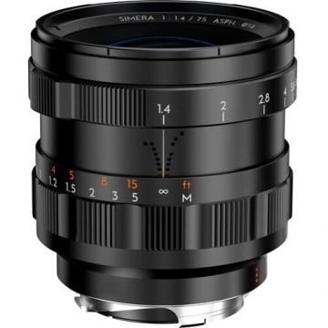 Thypoch Obiectiv Manual Thypoch Foto Full Frame Simera 75mm F1.4 Leica M_Negru