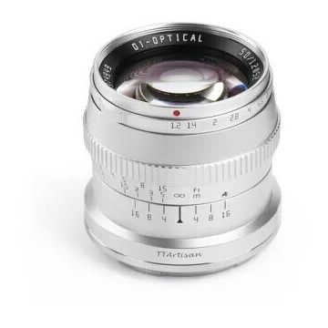 TTArtisan Obiectiv Manual TTArtisan 50mm F1.2 APS-C, Canon EF-M, Silver