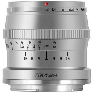 TTArtisan Obiectiv Manual TTArtisan 50mm F1.2 APS-C, Nikon Z, Silver
