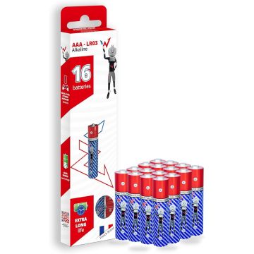 Wonder Pachet Baterii Wonder WAAAX16, 16 baterii alcaline LR03, AAA