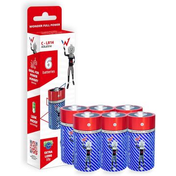 Wonder Pachet Baterii Wonder WCX6, 6 baterii alcaline tip C, LR14