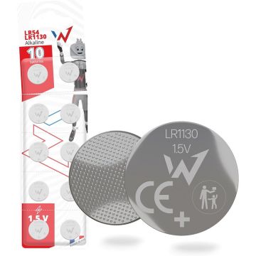 Wonder Pachet Baterii Wonder WLR54X10, 10 baterii alcaline tip buton model LR54, LR1130
