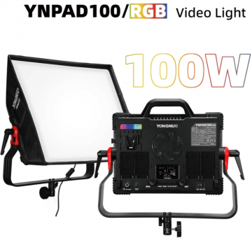 Yongnuo Kit Panou LED RGB, 100W, Softbox Yongnuo, YNPAD100RGBKIT, 2000K-10000K, Negru