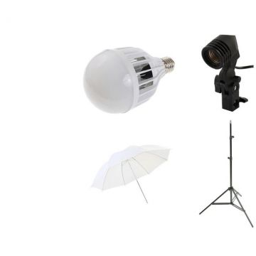 iShoot Starter kit lumina continua foto-video iShoot kit50w, umbrela de difuzie, bec LED, 48W 6500K