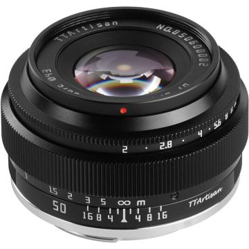 TTArtisan Obiectiv Manual TTArtisan, 50mm F2 Full Frame, Negru