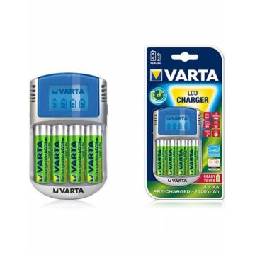 Incarcator Varta LCD 57070 + 4 acumulatori Varta 2600mah