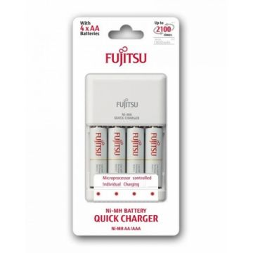 Fujitsu Set Incarcator rapid cu 4 Acumulatori AA 1900 mAh