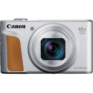Aparat Foto Digital Canon PowerShot SX740 HS, 20.3 MP, Filmare Ultra HD 4K, Zoom optic 40x (Argintiu)