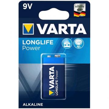 Baterie alcalina Varta Longlife Power 9V blister 1 bucata