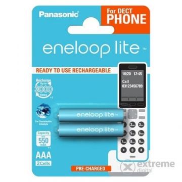 Acumulatori Panasonic Eneloop Lite AAA, 550mAh, Ni-MH, 2 bucati